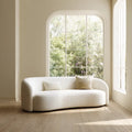 Modern Sofa Fabric Upholstered 200x85x80 cm - White - Contemporary Design