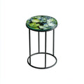 Round Glass Side Table – 45x45x60 cm – Green/Black – Modern Design