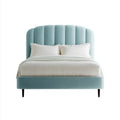 Double Bed Upholstered Fabric 200x150x110 cm - Light Blue - Modern Design