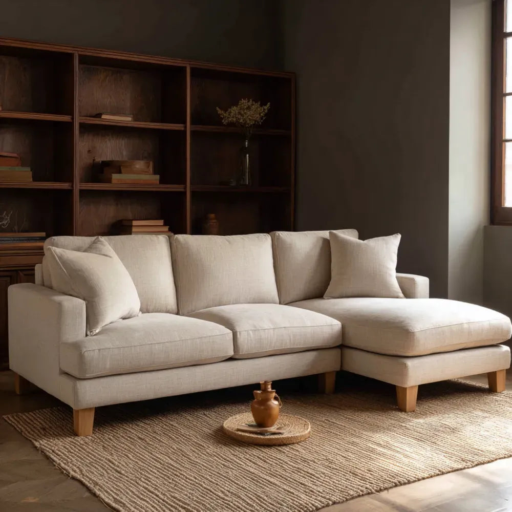 Modern Sectional Fabric Sofa Set 280x160x85 cm – Beige